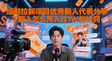 短剧拉新项目优秀新人代表分享新人怎么月入过1W的诀窍-一泽资源站